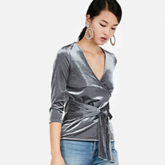 Express Tops - Express One Eleven velvet wrap top